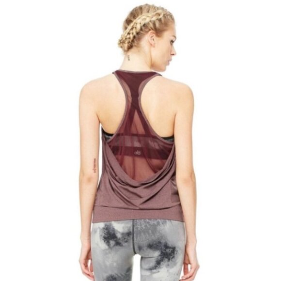 ALO Yoga Vitalize Mesh Drape-Back Tank - Picture 1 of 7